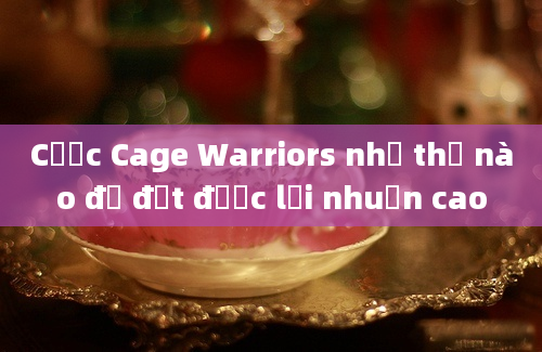 Cược Cage Warriors như thế nào để đạt được lợi nhuận cao