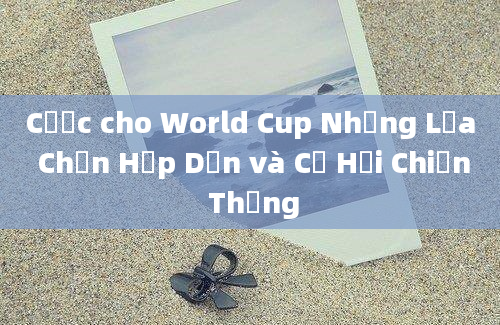 Cược cho World Cup Những Lựa Chọn Hấp Dẫn và Cơ Hội Chiến Thắng