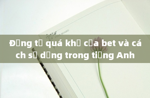 Động từ quá khứ của bet và cách sử dụng trong tiếng Anh