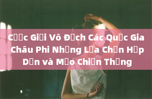 Cược Giải Vô Địch Các Quốc Gia Châu Phi Những Lựa Chọn Hấp Dẫn và Mẹo Chiến Thắng