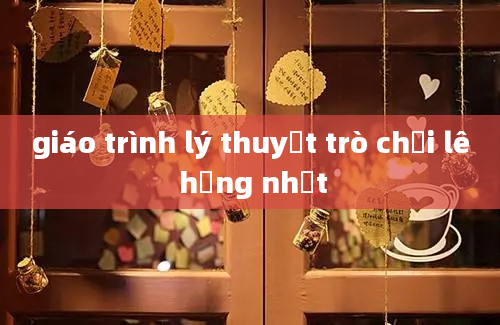 giáo trình lý thuyết trò chơi lê hồng nhật