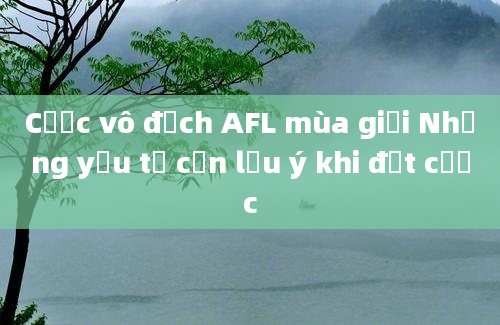 Cược vô địch AFL mùa giải Những yếu tố cần lưu ý khi đặt cược