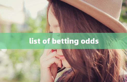 list of betting odds