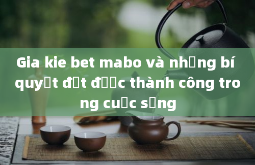 Gia kie bet mabo và những bí quyết đạt được thành công trong cuộc sống