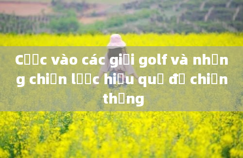 Cược vào các giải golf và những chiến lược hiệu quả để chiến thắng