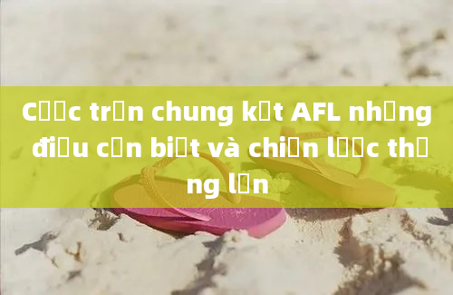 Cược trận chung kết AFL những điều cần biết và chiến lược thắng lớn