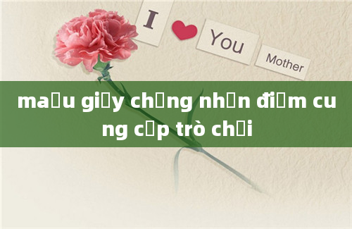 maẫu giấy chứng nhận điểm cung cấp trò chơi